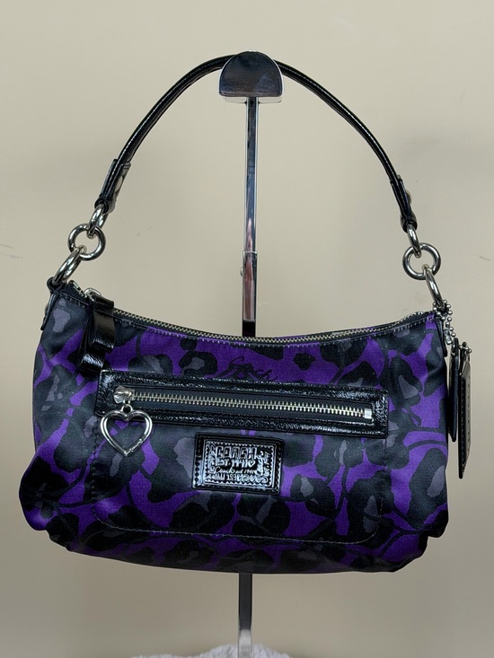 Coach Handbags - NWOT Coach Poppy Daisy Ocelot Purple Demi hobo bag with original crossbody strap